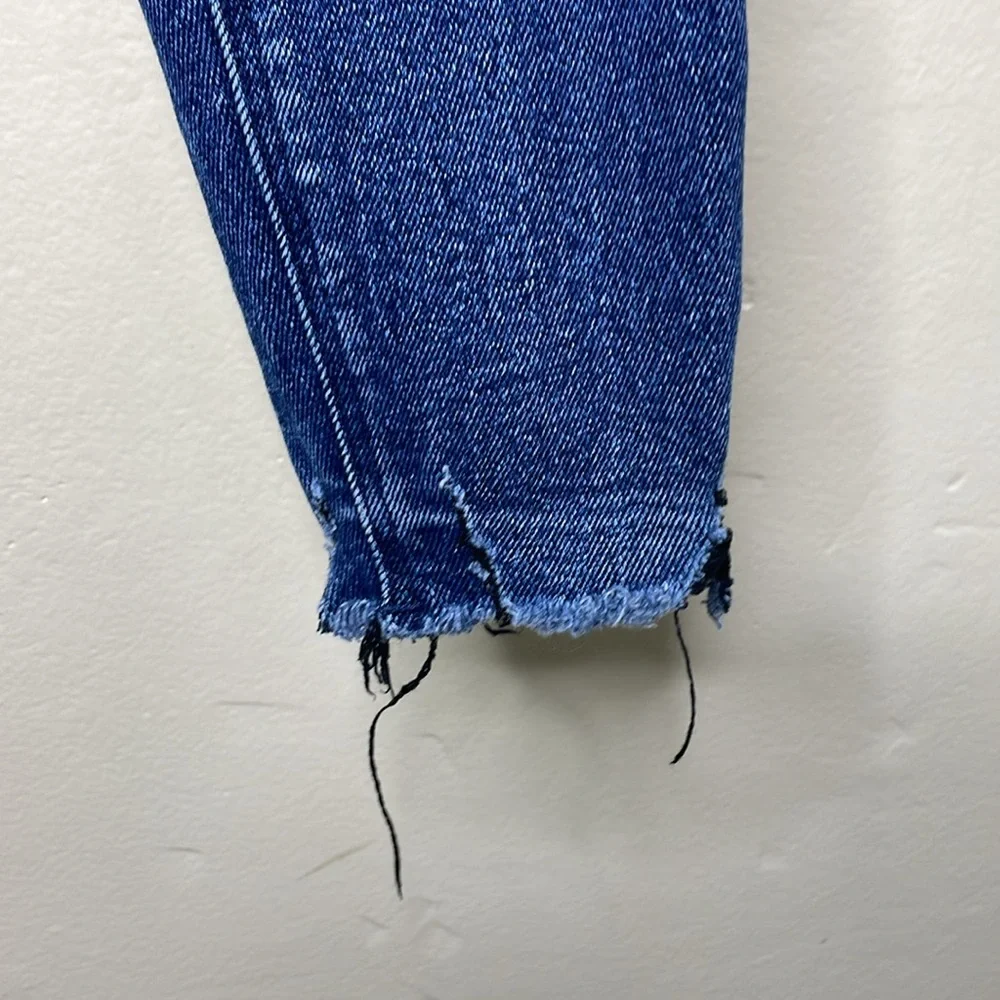 OLD NAVY Jeans ROCKSTAR Super Skinny Ankle Mid Rise Button Fly Raw Hem Size 0